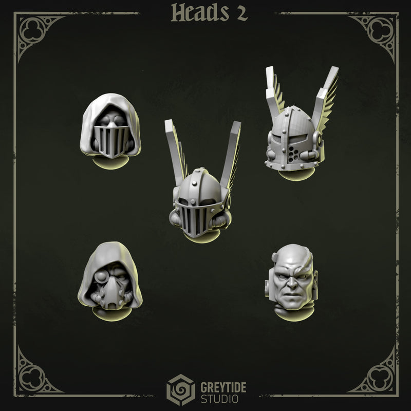 Heads & Helmets | Eternal Pilgrims | Conversion Bits For 28mm 32mm Sci-fi Marines
