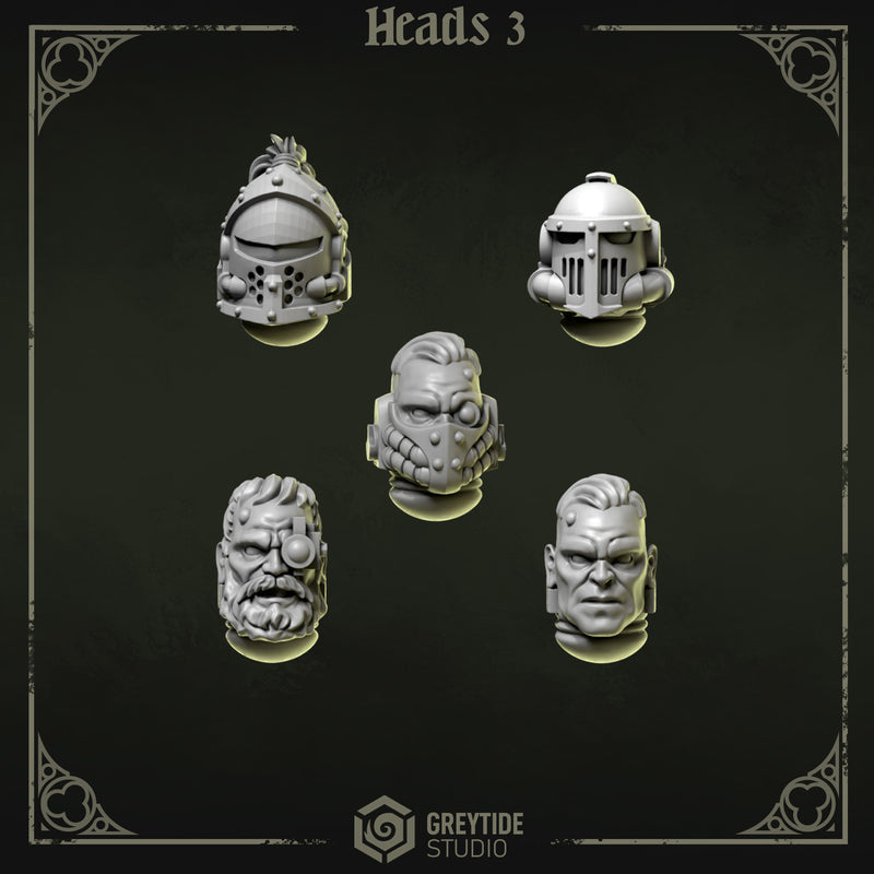 Heads & Helmets Pack 3 | Eternal Pilgrims | Conversion Bits For 28mm 32mm Sci-fi Marines