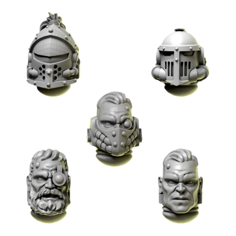 Heads & Helmets Pack 3 | Eternal Pilgrims | Conversion Bits For 28mm 32mm Sci-fi Marines