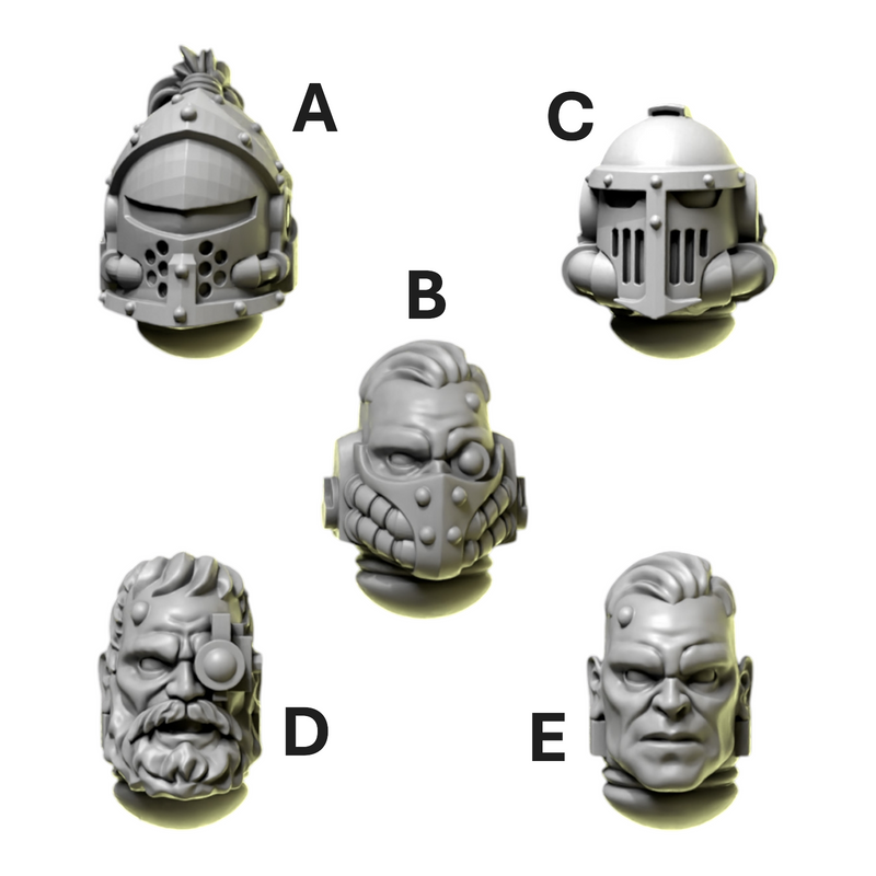 Heads & Helmets Pack 3 | Eternal Pilgrims | Conversion Bits For 28mm 32mm Sci-fi Marines