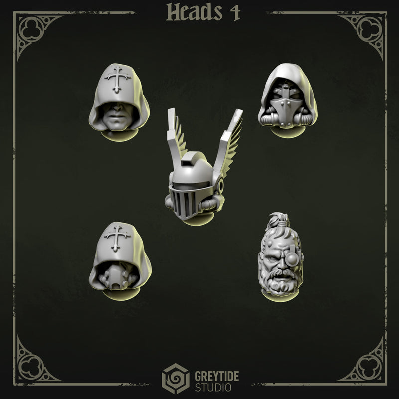 Heads & Helmets | Eternal Pilgrims | Conversion Bits For 28mm 32mm Sci-fi Marines
