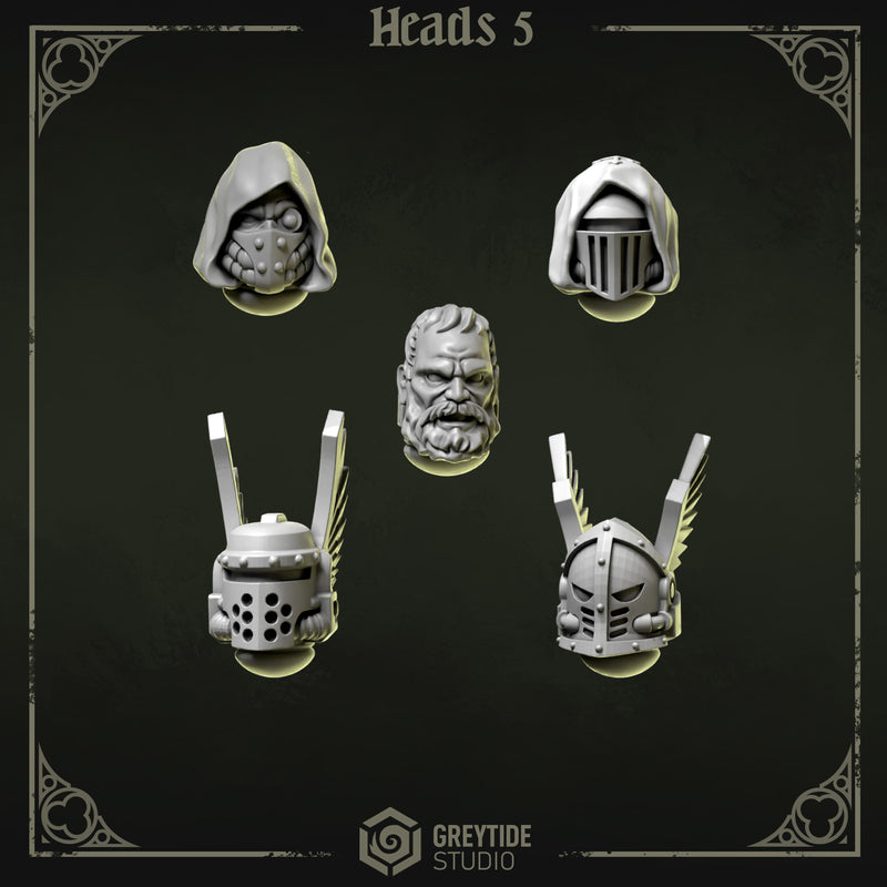 Heads & Helmets Pack 5 | Eternal Pilgrims | Conversion Bits For 28mm 32mm Sci-fi Marines