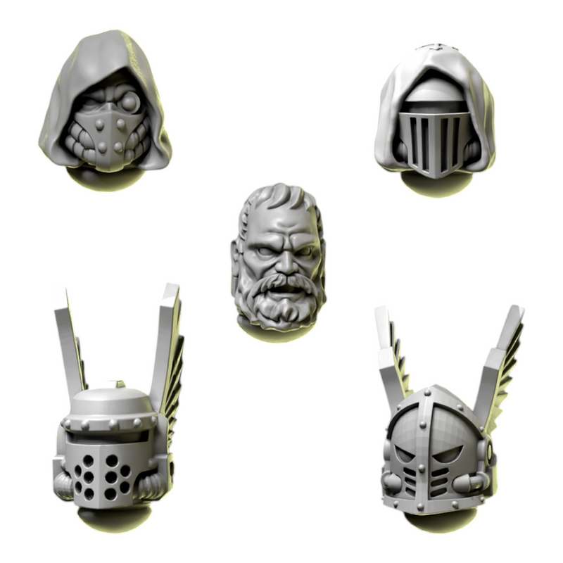 Heads & Helmets Pack 5 | Eternal Pilgrims | Conversion Bits For 28mm 32mm Sci-fi Marines
