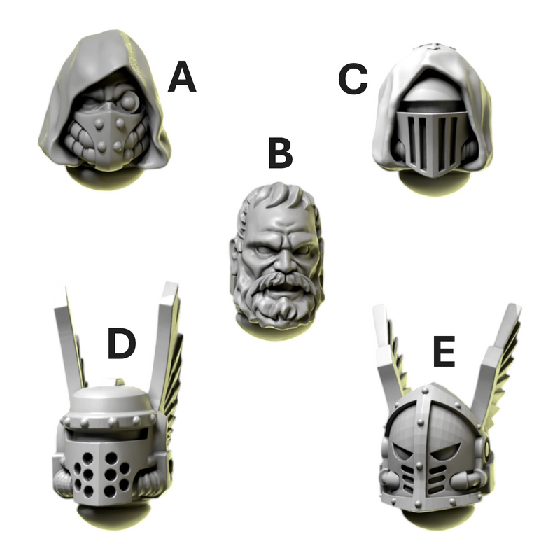 Heads & Helmets Pack 5 | Eternal Pilgrims | Conversion Bits For 28mm 32mm Sci-fi Marines