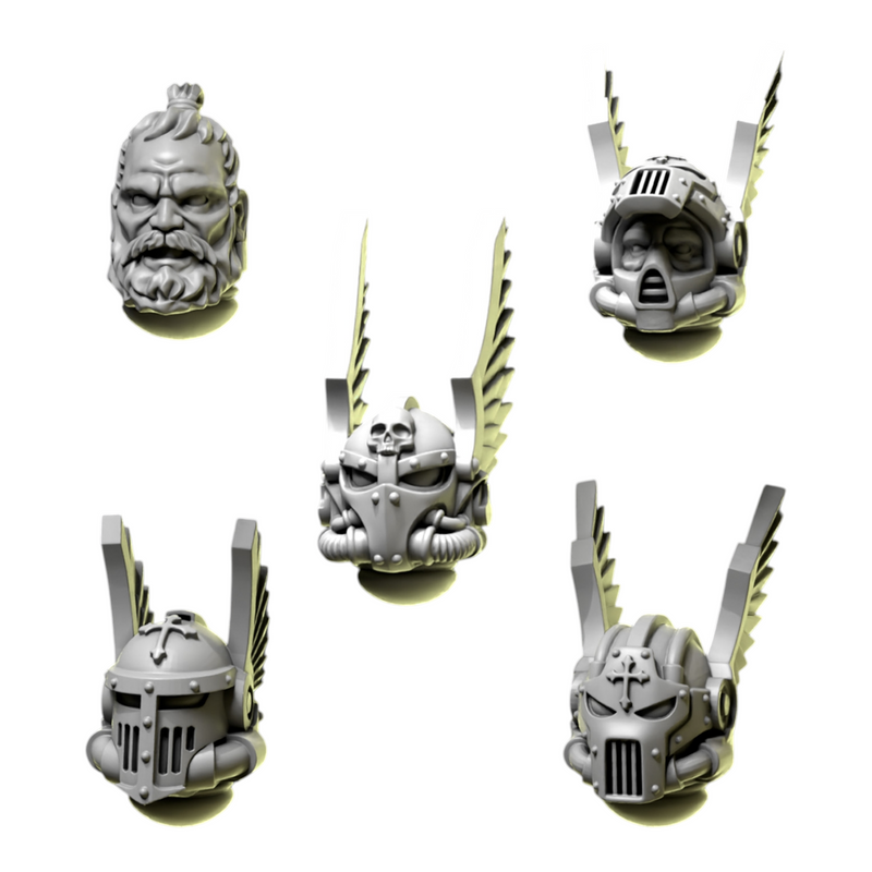Heads & Helmets Pack 6 | Eternal Pilgrims | Conversion Bits For 28mm 32mm Sci-fi Marines