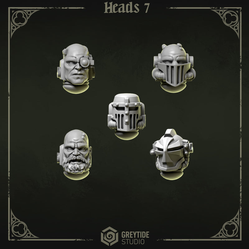 Heads & Helmets Pack 7 | Eternal Pilgrims | Conversion Bits For 28mm 32mm Sci-fi Marines