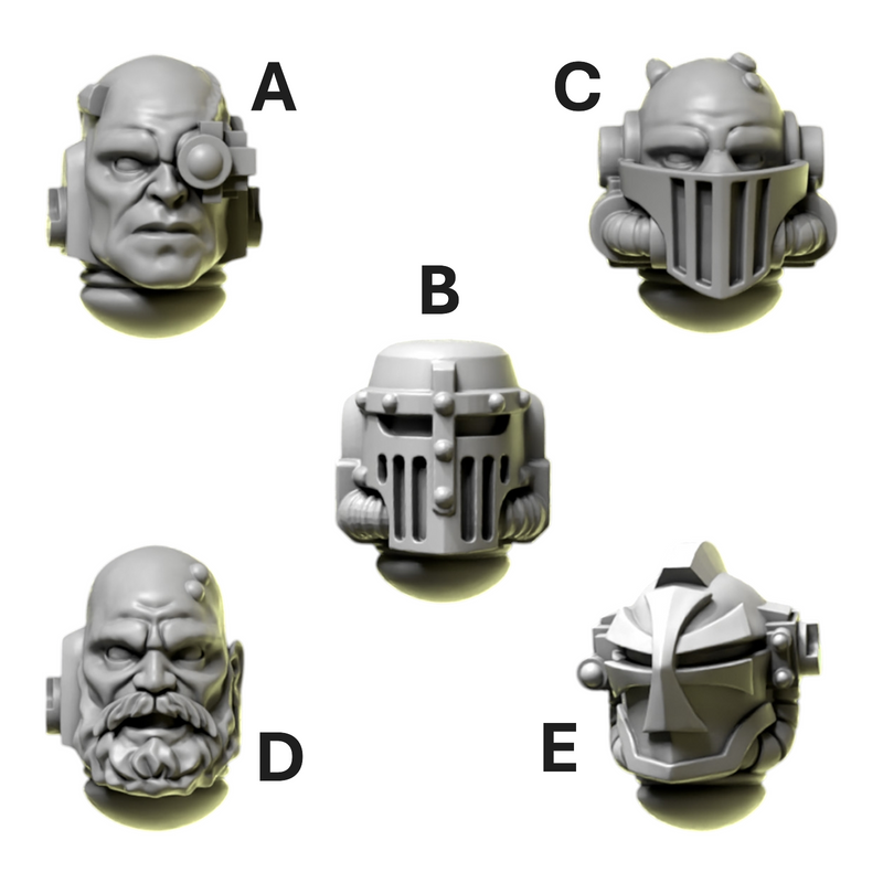 Heads & Helmets Pack 7 | Eternal Pilgrims | Conversion Bits For 28mm 32mm Sci-fi Marines