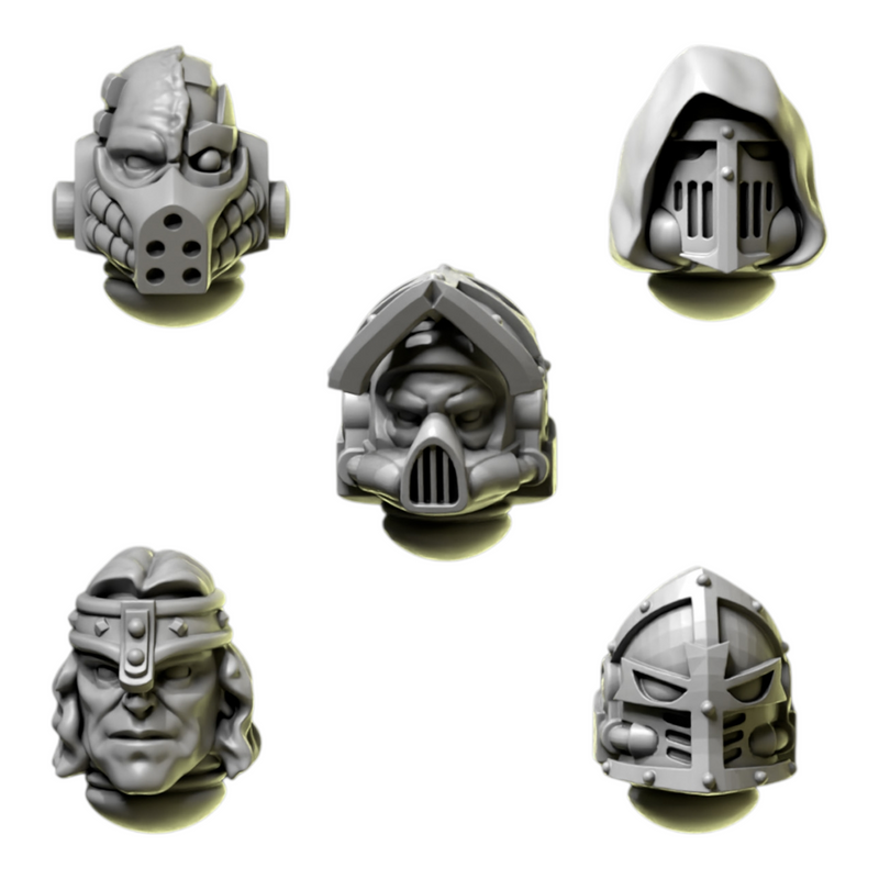 Heads & Helmets Pack 8 | Eternal Pilgrims | Conversion Bits For 28mm 32mm Sci-fi Marines