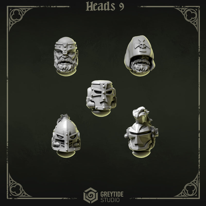 Heads & Helmets Pack 9 | Eternal Pilgrims | Conversion Bits For 28mm 32mm Sci-fi Marines