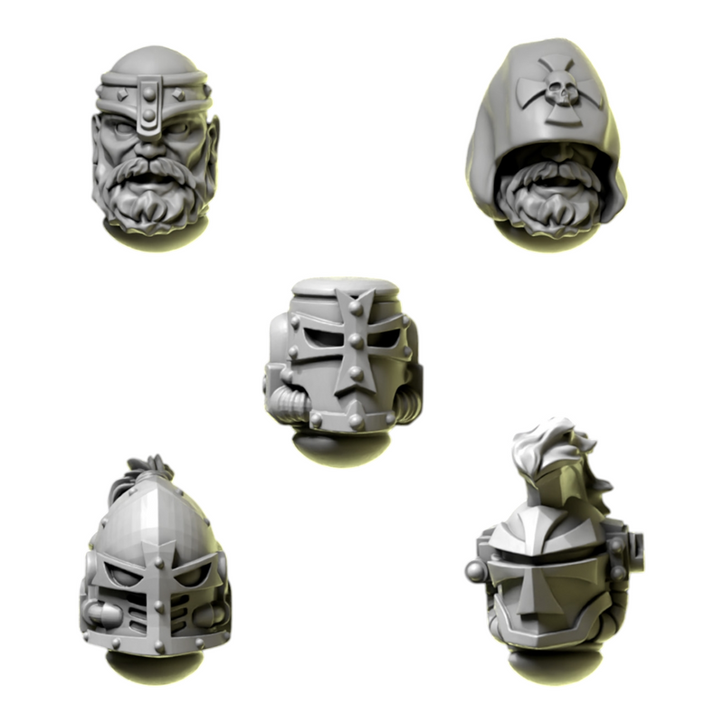 Heads & Helmets Pack 9 | Eternal Pilgrims | Conversion Bits For 28mm 32mm Sci-fi Marines