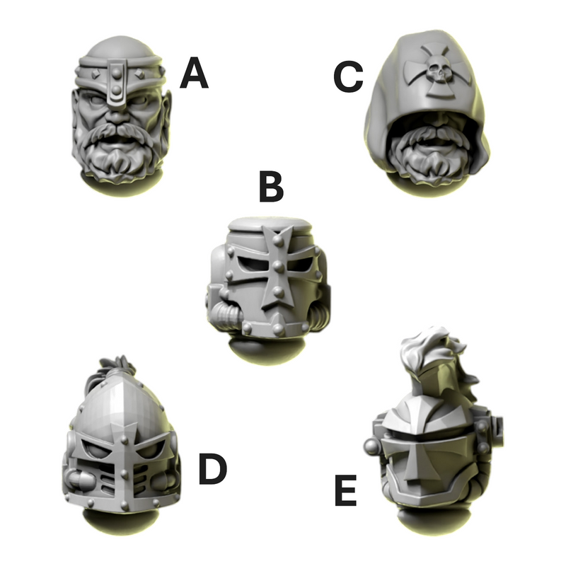 Heads & Helmets Pack 9 | Eternal Pilgrims | Conversion Bits For 28mm 32mm Sci-fi Marines