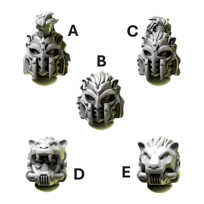 Heads & Helmets | Eternal Pilgrims | Conversion Bits For 28mm 32mm Sci-fi Marines