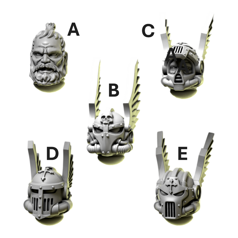 Heads & Helmets | Eternal Pilgrims | Conversion Bits For 28mm 32mm Sci-fi Marines