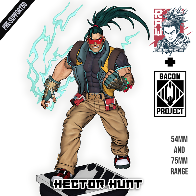 Combat Exorcist Hector Hunt | Pin-Up Statue Fan Art Miniature Unpainted | Ronin Arts Workshop