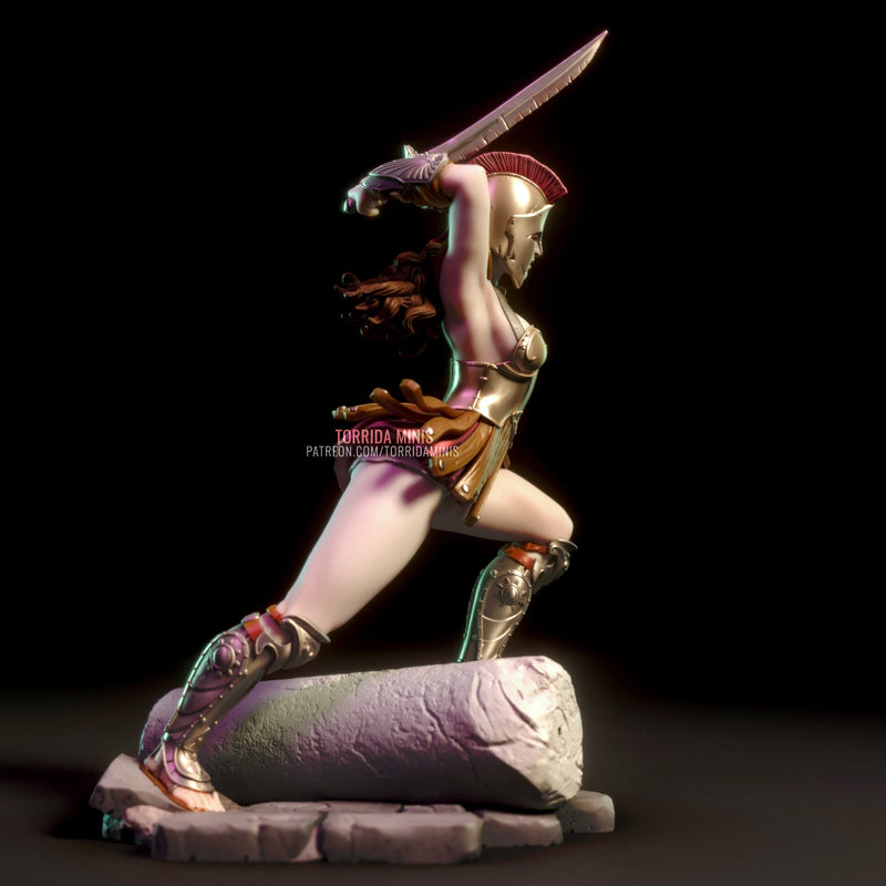 Helene | Pin-Up Statue Fan Art Miniature Unpainted | Torrida Minis