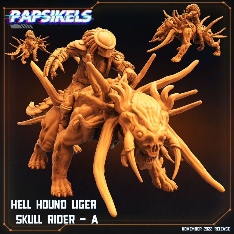Hell Hound Liger Rider Miniatures | Aliens Vs Skull Hunters II | Sci-Fi Miniature | Papsikels TabletopXtra