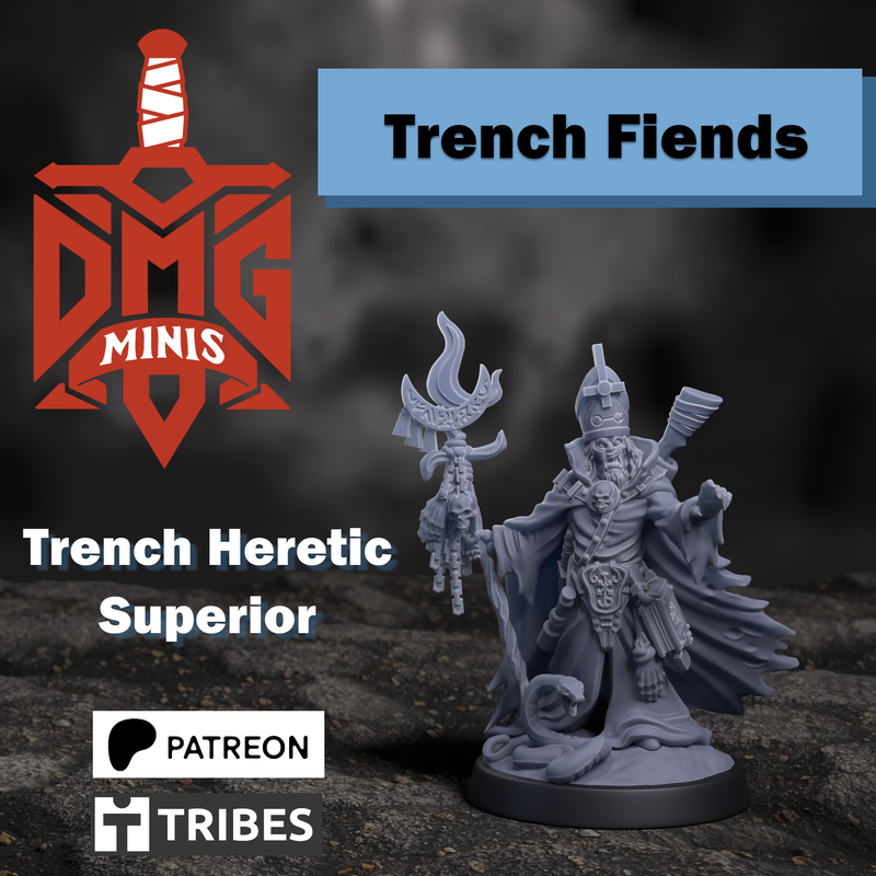 Trench Heretic Superior | Trench Fiends | Sci-Fi Miniature | DMG Minis
