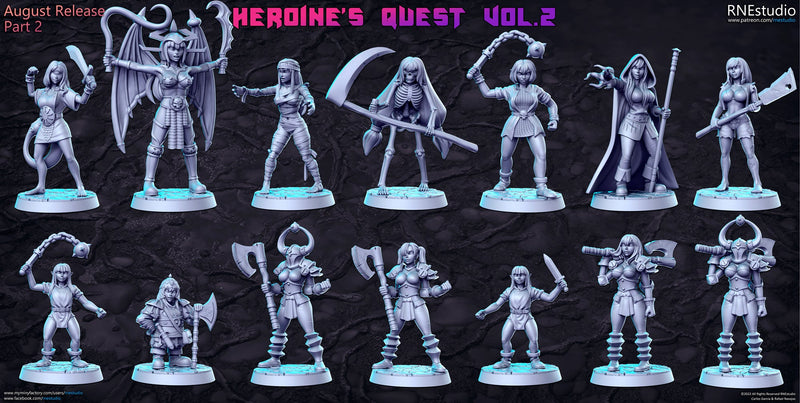 Heroine's Quest Vol 2 Miniatures (Full Set) | Fantasy Miniature | RN Estudio TabletopXtra