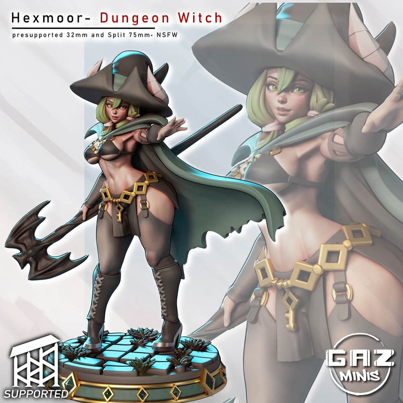 Dungeon Witch Hexmoor | Fantasy Pin-Up Miniature | Gaz Minis