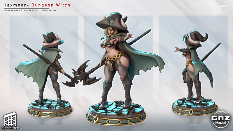 Dungeon Witch Hexmoor | Fantasy Pin-Up Miniature | Gaz Minis