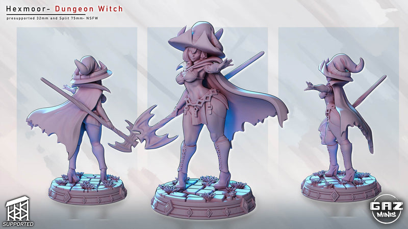 Dungeon Witch Hexmoor | Fantasy Pin-Up Miniature | Gaz Minis