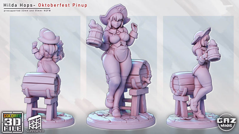 Hilda Hops Oktoberfest | Fantasy Pin-Up Miniature | Gaz Minis