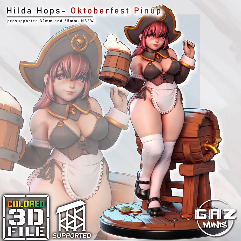 Hilda Hops Oktoberfest | Fantasy Pin-Up Miniature | Gaz Minis