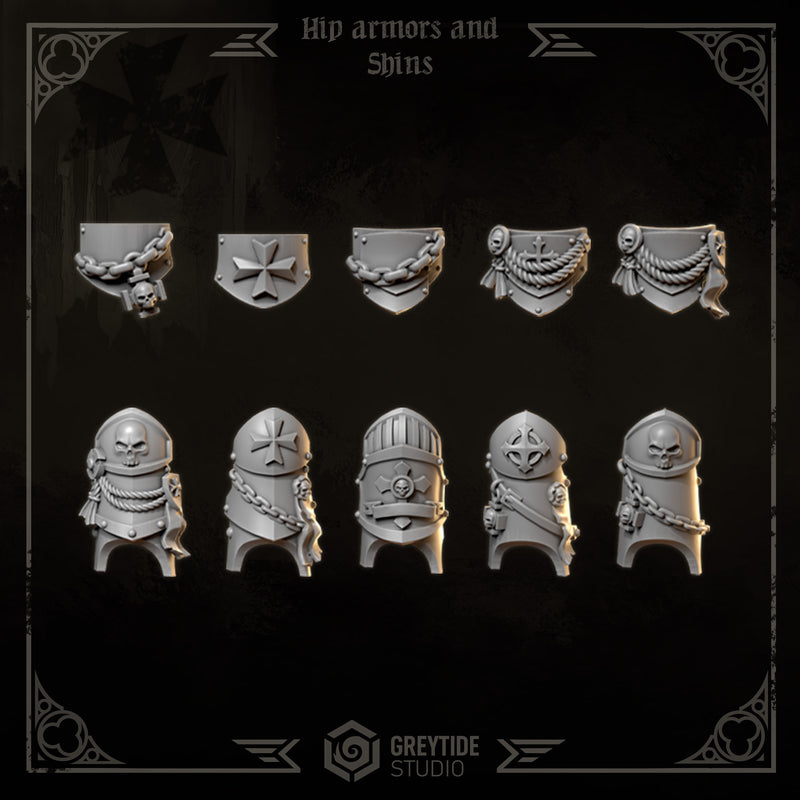 Armour Greaves & Accessories | Eternal Crusaders | Conversion Bits For 28mm 32mm Sci-fi Marines