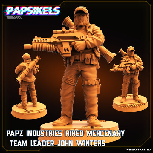 Hired Mercenary Team Leader John Winters | Sci-Fi Specials | Sci-Fi Miniature | Papsikels TabletopXtra