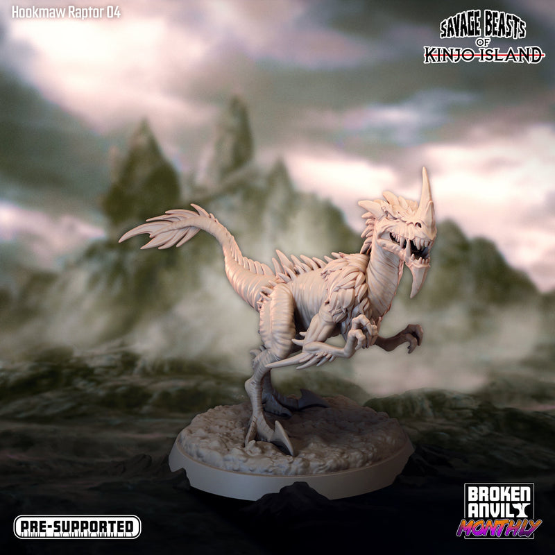 Hookmaw Raptor Miniatures | Savage Beasts of Kinjo Island | Tabletop RPG Miniature TabletopXtra