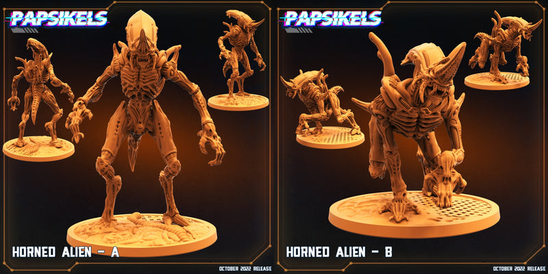 Horned Alien Miniatures | Rambutan Breakers | Sci-Fi Miniature | Papsikels TabletopXtra
