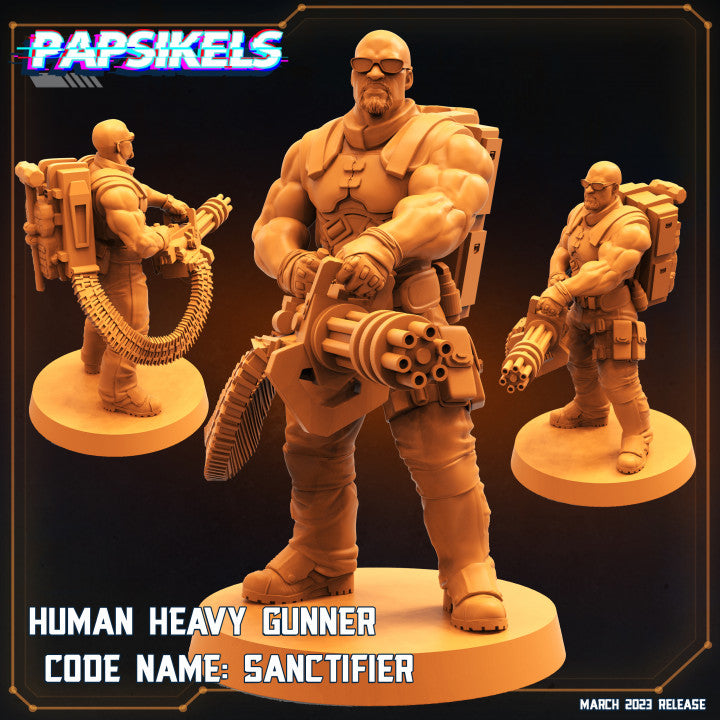 Human Heavy Gunner Sanctifier | Sci-Fi Specials | Sci-Fi Miniature | Papsikels TabletopXtra