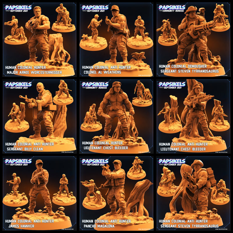 Human Miniatures | Skull Hunters Vs Exterminators II | Sci-Fi Miniature | Papsikels TabletopXtra