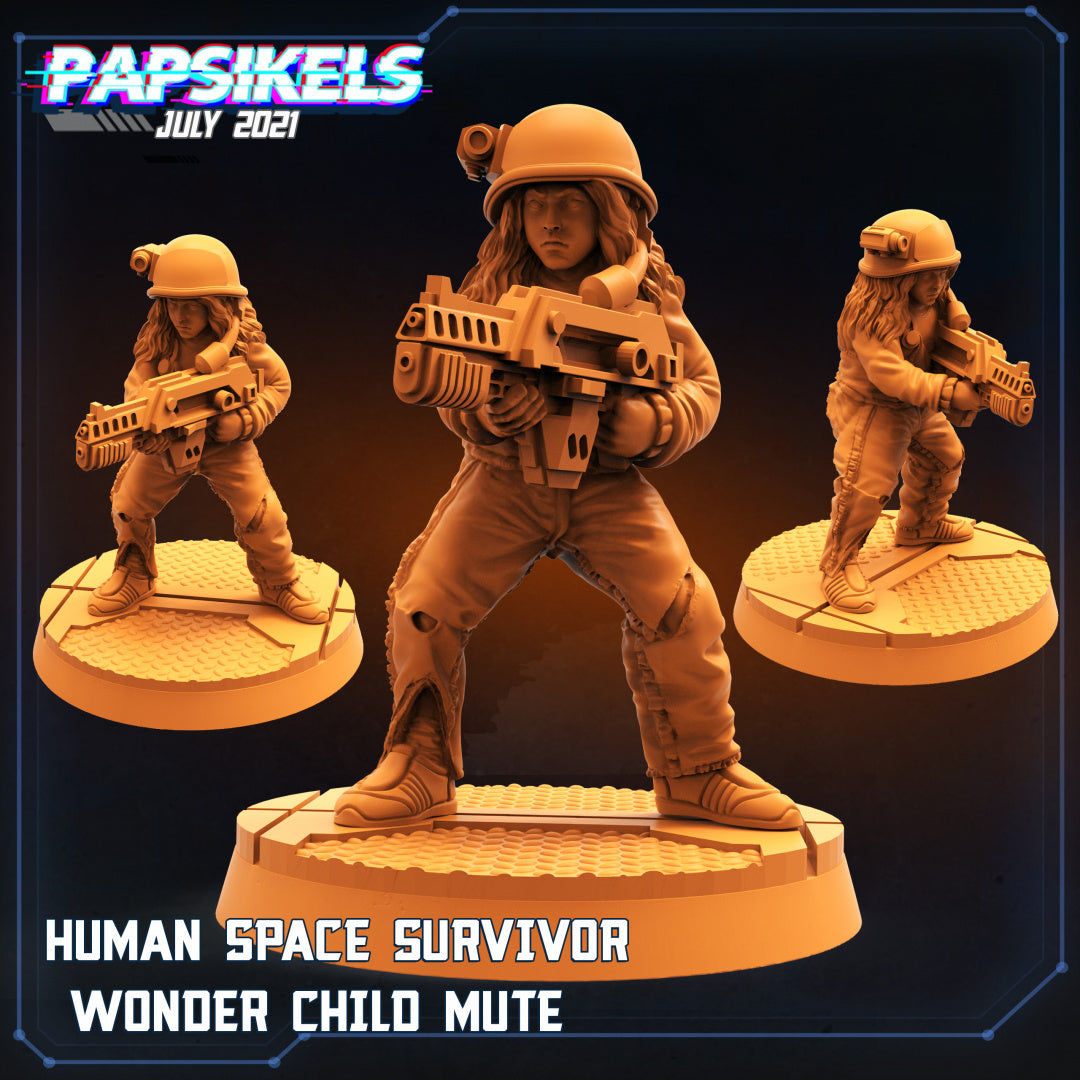 Human Space Survivor Wonder Child Mute  | Aliens Vs Humans III | Sci-Fi Miniature | Papsikels TabletopXtra