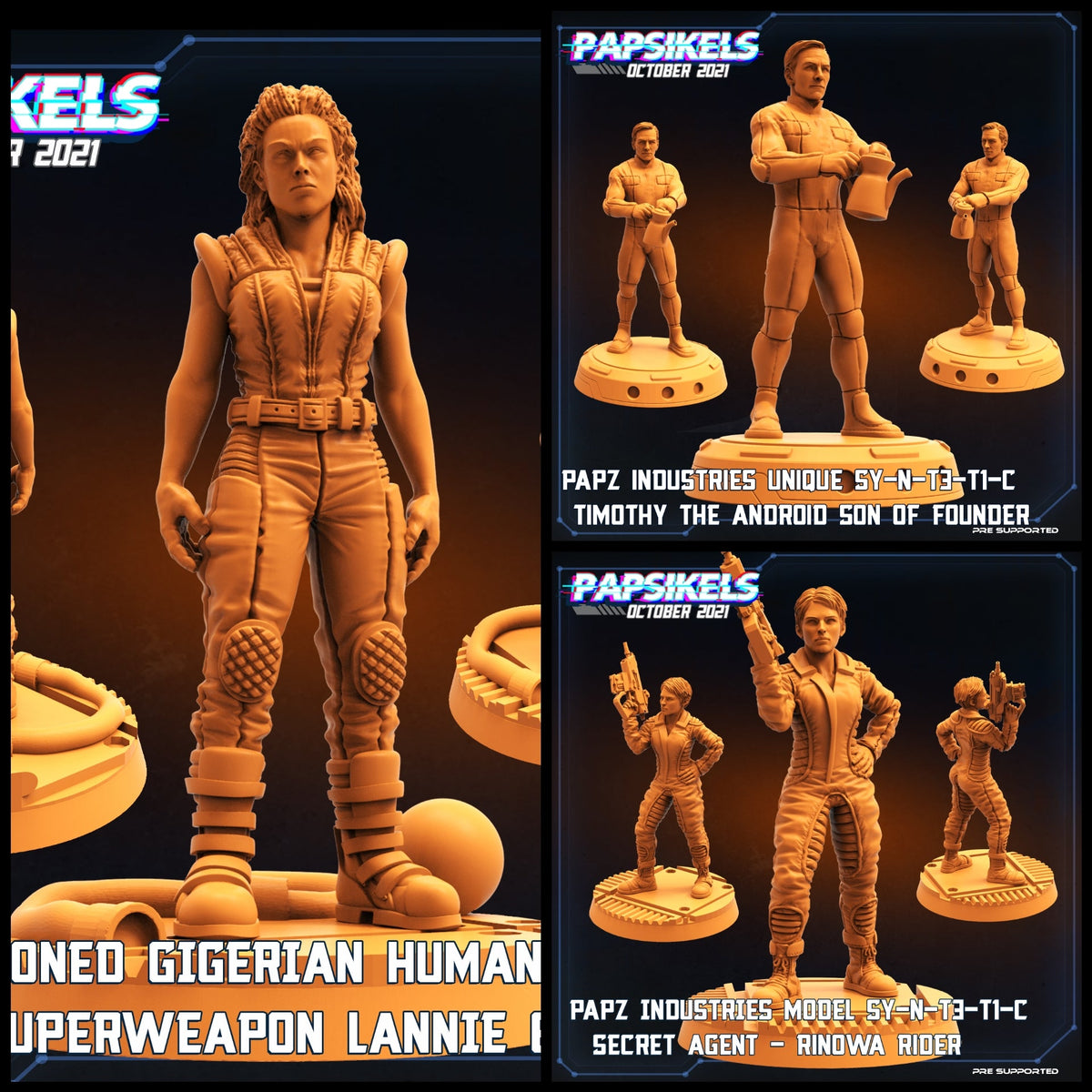 Humanoid Miniatures | Aliens Vs Humans IV | Sci-Fi Miniature | Papsike ...