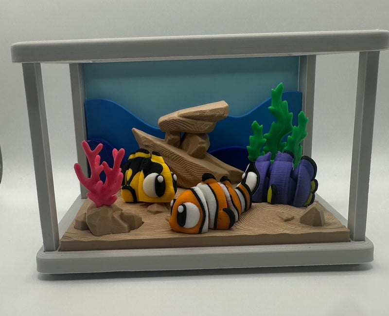 3D Printed Flexi Angel Fish | Dory Inspired Fidget Toy | Desk Buddy | Keychain | Nemo Fish Gift | Articulated Blue Tang Toy