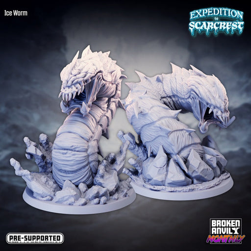 Ice Worm Miniatures | Expedition to Scarcrest | Tabletop RPG Miniature TabletopXtra