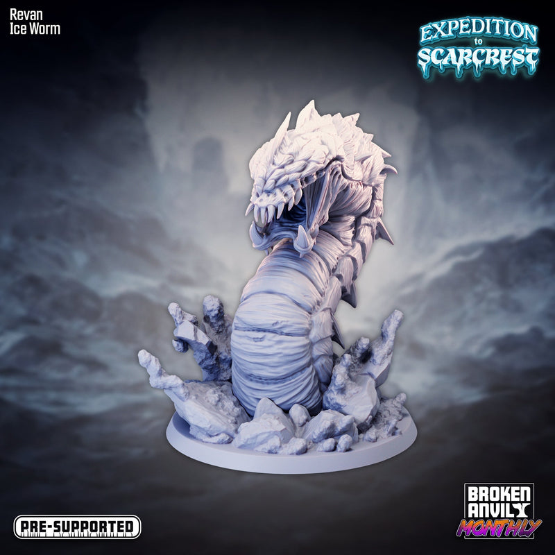 Ice Worm Miniatures | Expedition to Scarcrest | Tabletop RPG Miniature TabletopXtra