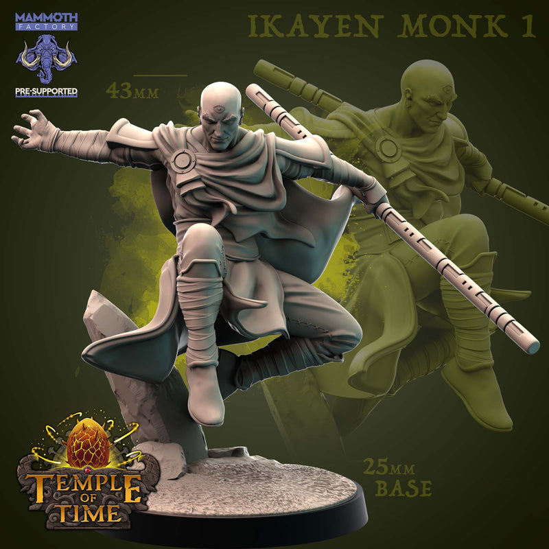 Ikayen Monk Miniatures | Temple of Time | Fantasy Tabletop Miniature | Mammoth Factory TabletopXtra