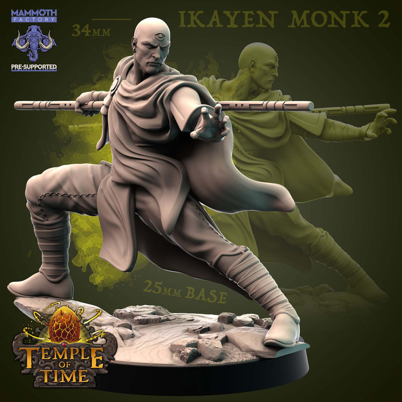 Ikayen Monk Miniatures | Temple of Time | Fantasy Tabletop Miniature | Mammoth Factory TabletopXtra