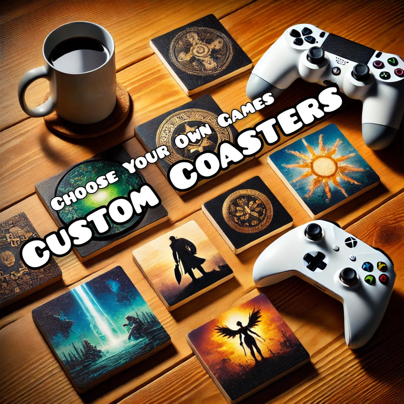 Custom Retro Gaming Box Art Gift Coasters - Choose Your Own Games