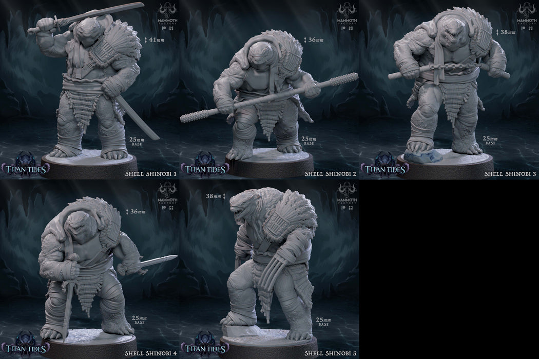 Shell Shinobi Miniatures | Titan Tides | Fantasy Tabletop Miniature | Mammoth Factory