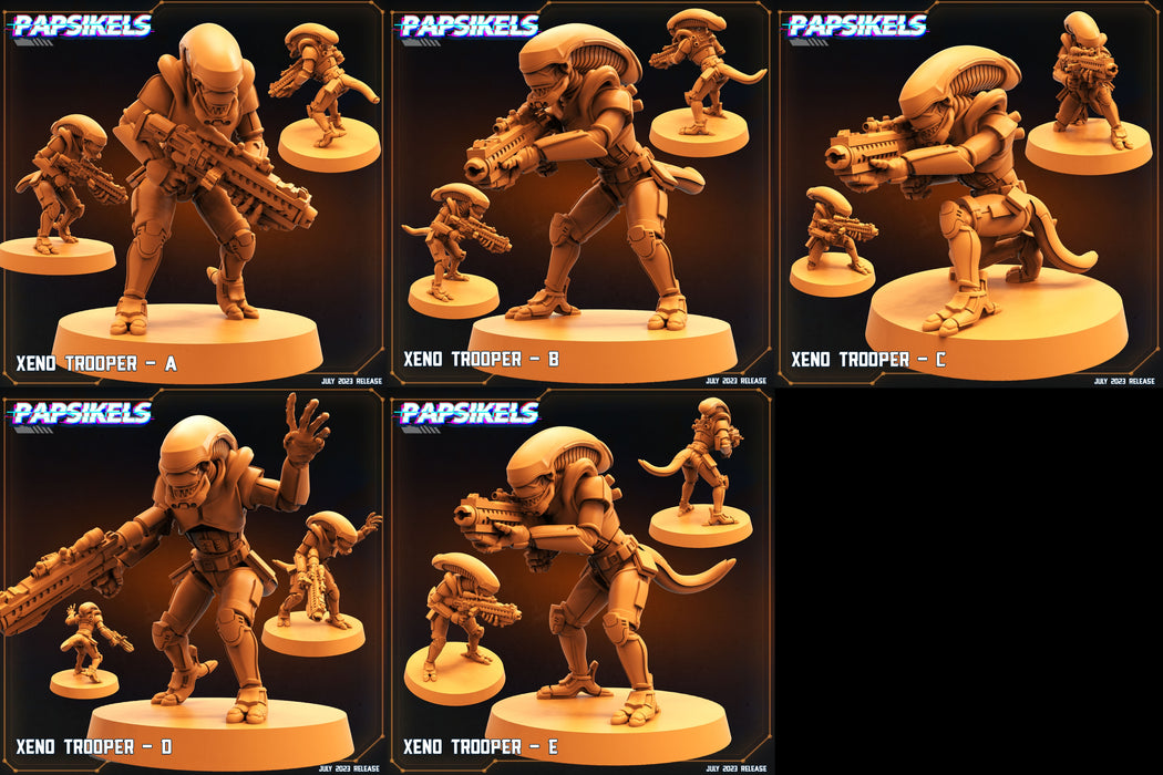 Xeno Trooper Miniatures | Xeno Wars | Sci-Fi Miniature | Papsikels