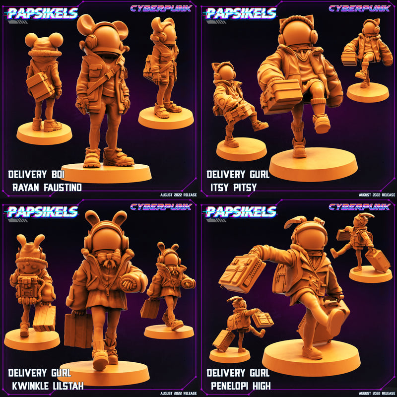 Delivery Kid Miniatures | Cyberpunk | Sci-Fi Miniature | Papsikels