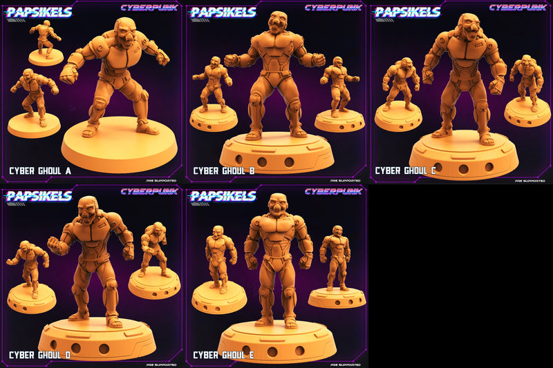 Cyber Ghoul Miniatures | Cyberpunk | Sci-Fi Miniature | Papsikels