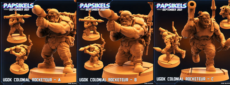 Ugok Rocketeur Miniatures | Cyberpunk | Sci-Fi Miniature | Papsikels
