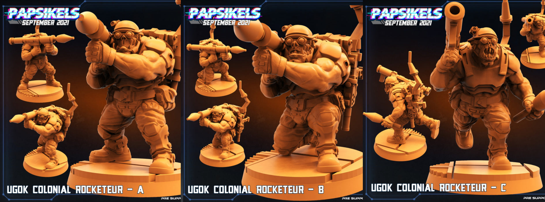 Ugok Rocketeur Miniatures | Cyberpunk | Sci-Fi Miniature | Papsikels