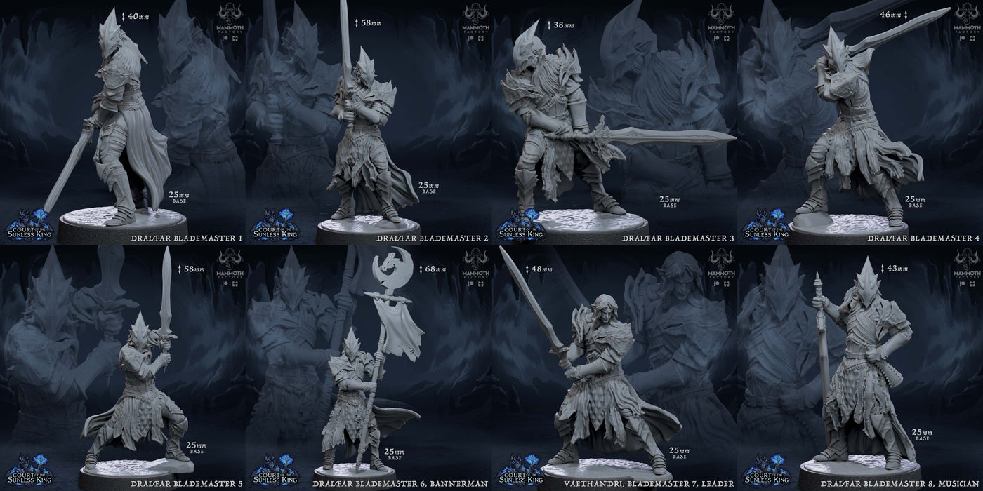 Court of the Sunless King Miniatures (Full Set) | Fantasy Tabletop Miniature | Mammoth Factory