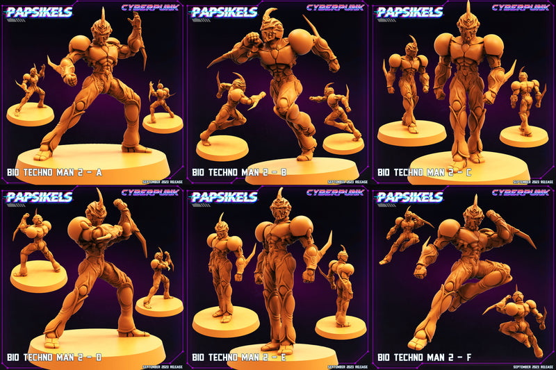 Bio Techno Man 2 Miniatures | Cyberpunk | Sci-Fi Miniature | Papsikels
