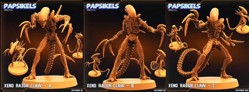 Xeno Razor Claw Miniatures | Aliens Vs Humans VI | Sci-Fi Miniature | Papsikels